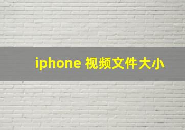 iphone 视频文件大小